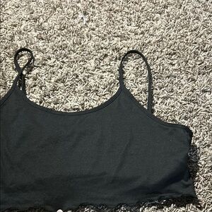 Black Cropped Tank Top